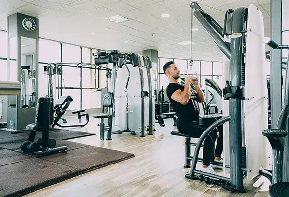 Man exercising in gym