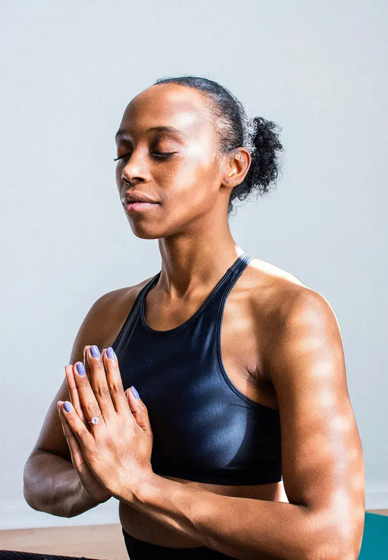Woman relaxing after workout