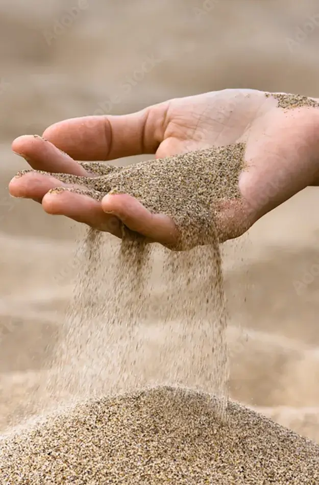 Sand for hot sand bathing